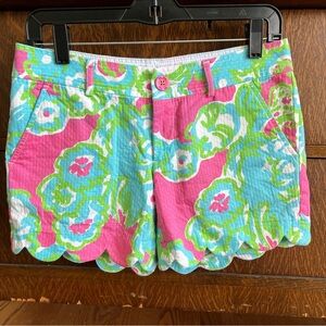 Lilly Pulitzer buttercup shorts pink A Delicacy scalloped 0